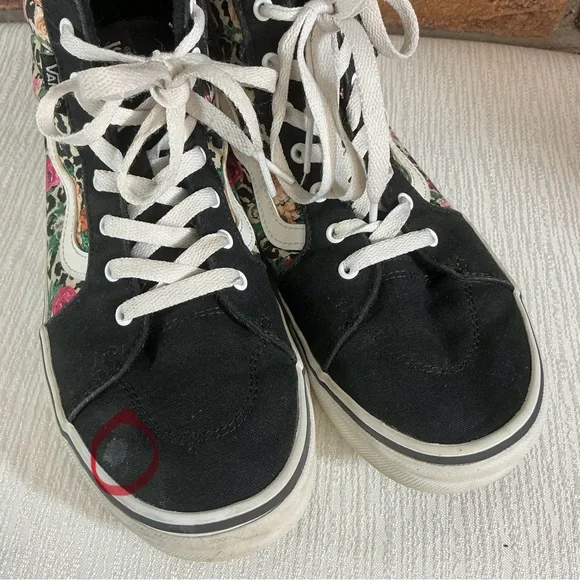 VANS-OFF-THE-WALL Youth Floral Hi-Top Shoes - Picture 14 of 14
